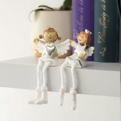 1db Lógólábú kerámia angyal (2 féle) - KIFUTÓ