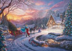 Schmidt Spiele - Puzzle Thomas Kinkade: Disney Dreams Collection: Cenușăreasa aduce bradul acasă - 1 000 piese Puzzle