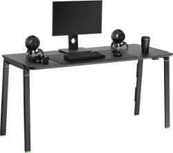 StableDesk Birou Gaming StableDesk RGB, Iluminare LED, Picioare Reglabile, Tavita de organizare cabluri, Blat 150 x 65 cm (SD-145-NE)