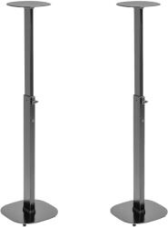 StableDesk Set 2 Suporturi Boxe de podea StableDesk, 10kg/stativ, Înălțime reglabilă 72-117 cm, Coloană din Oțel, Placă de susținere boxe 20x20 cm, Bază stabilă (SD-173-NE)