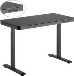 StableDesk Birou Reglabil Electric pe Inaltime StableDesk All-In-One, 1 Motor, Incarcare Wireless, Sertar Depozitare Integrat, Suport Carlig pentru Genti/Casti, (SD-127-NE)