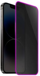 Flippy Folie de Sticla Securizata pentru Apple iPhone 15 Pro Max, Flippy, Luminous, Margine Fosforescenta Neon din Silicon, Mat, Anti-Amprenta, Protectie Completa, 9H, Violet (TEO-127445)