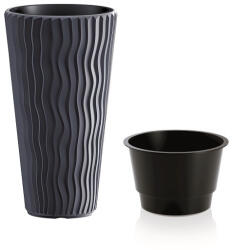 Prosperplast Sandy Slim virágcserép, 35 cm - antracit (DPSP350-S433)