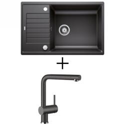 BLANCO ZIA XL 6 S Compact EXCENTERREL + BLANCO Linus CSAPTELEP - törtfehér (527213 + 526961)