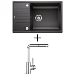 BLANCO ZIA XL 6 S Compact EXCENTERREL + BLANCO Mila-S króm CSAPTELEP - törtfehér (527213 + 519810)