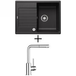 BLANCO ZIA 45 S Compact EXCENTERREL + BLANCO Mila-S króm CSAPTELEP - fehér (524715 + 519810)