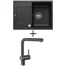 BLANCO ZIA 45 S Compact EXCENTERREL + BLANCO Linus-S CSAPTELEP - fehér (524715 + 516692)