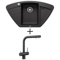 BLANCO ZIA 9 E EXCENTERREL + BLANCO Fontas-S II CSAPTELEP - törtfehér (527211 + 526947)