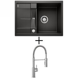  BLANCO METRA 45 S Compact EXCENTERREL + BLANCO Catris-S króm CSAPTELEP - fekete (525913 + 521476)