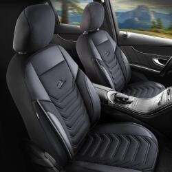 Panda Set Huse Scaune Auto pentru Ssangyong Tivoli - Panda Florida, cu fermoare pentru bancheta rabatabila, negru gri, 11 piese