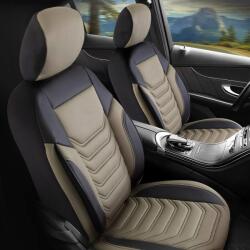 Panda Set Huse Scaune Auto pentru Mercedes-Benz SLK - Panda Florida, cu fermoare pentru bancheta rabatabila, bej negru, 11 piese