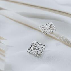  Cercei geometrici din argint 10x10 mm - Design minimalist și modern (EMA 60)