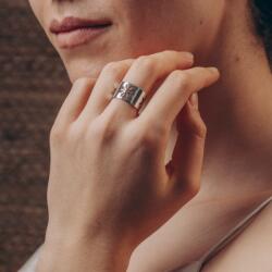  Inel argint ajustabil, model Colul Morii, lățime 12 mm Bijuterie elegantă și versatilă (EmaI23)