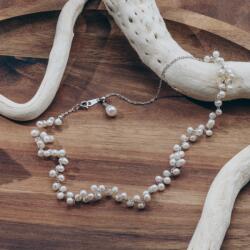  Colier din Argint cu Perle Delicate - Model Choker, Lungime Ajustabilă (IV13607C381PBL)