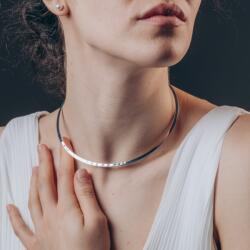  Colier Choker din Argint Lat 3.4 cm Eleganță Modernă la Baza Gâtului (COLRIG)