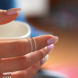 Set 2 inele din argint Stacking Ring impletit (IS19371)