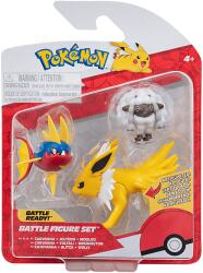 Jazwares Pokémon 3 db-os figura csomag, Wooloo, Carvanha, Jolteon (PKW3050) (PKW3050)