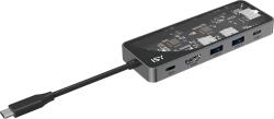 ISY IAD 1024-2 USB 3.1 Type-C multiport adapter, HDMI, LAN, 2x USB-A, USB-C PD 100W, átlátszó (2V225518) (IAD-1024-2)