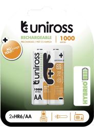 Uniross hybrio 2xAA tölthető akkumulátor 1000mAh, 2db/csomag (UH2AA1000) (UH2AA1000)