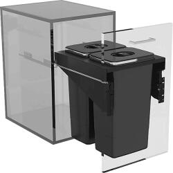 EKOTECH Beépíthető hulladékgyűjtő/kuka FRONT 45 2x26 liter lágyan záródó (950141604)