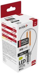 Avide LED Filament Mini Globe gömb izzó, Super High Lumen 4.9W, E14, 806lm, WW 2700K (ABLFMG14WW-4.9W-SHL) (ABLFMG14WW-4.9W-SHL)