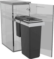 EKOTECH Beépíthető hulladékgyűjtő/kuka SMART Inox 1x26 liter+1x7 liter lágyan záródó (930241602301)