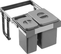 EKOTECH Beépíthető hulladékgyűjtő/kuka FREE JAZZ SHORT 45 1x15 liter+1x7 liter (93014162608)