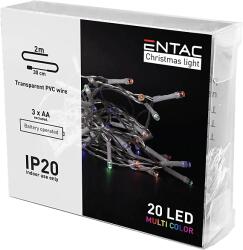 Entac Karácsonyi beltéri füzér 20 LED, színes, 2m (3x AA) (ECL-20MC) (ECL-20MC)