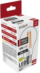 Avide LED Filament A60 Globe gömb izzó, Super High Lumen 4.9W, E27, 806lm, WW 2700K (ABLFG27WW-4.9W-SHL) (ABLFG27WW-4.9W-SHL)