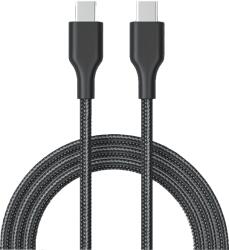Cellect Szövet adatkábel Type-C to 1m/60W, fekete (MDCU-TYPEC-60W-BK) (MDCU-TYPEC-60W-BK)