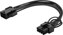 SAVIO VGA PCI express tápegység kábel adapter, 6 Pin - 8 Pin, 15cm, fekete (AK-49) (AK-49)