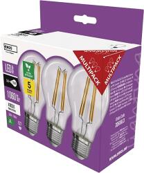 EMOS Filament LED gömb izzó E27, A60, 75W, 1060lm, 4000K, 5W, természetes fehér, 3 darab (ZF5158.3) (ZF5158.3)
