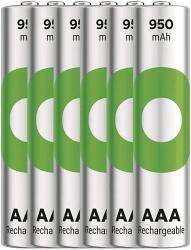 GP Batteries ReCyko NiMH Akkumulátor HR03 (AAA), 950mAh, 6db (B2511V) (B2511V)
