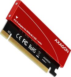 AXAGON PCIe 3.0 x16 adapter M. 2 NVMe SSD meghajtóhoz, passzív hűtés, piros (PCEM2-S) (PCEM2-S)