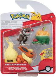 Jazwares Pokémon 3 db-os figura csomag, Appltun, Tyrunt, Flareon (PKW3047) (PKW3047)