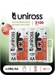 Uniross hybrio 4xAA ceruza tölthető akkumulátor 2100mAh, 4db/csomag (UH4AA2100) (UH4AA2100)