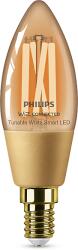 Philips Smart LED WIZ Filament Candle gyertya okos izzó, E14, 4, 9W, 370lm, szabályozható fehér (929003017721) (929003017721)