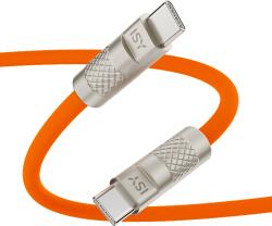 ISY USB Type-C összekötő kábel, 2 méter, max 60W, 2.0, narancs (IUC-5300-OG) (IUC-5300-OG)