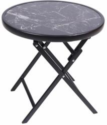 Garthen Masă bistro de grădină, pliabilă, Ø 45 cm, marmură neagră (GM36496)
