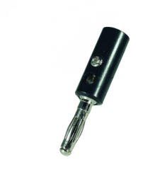 Somogyi Elektronic BD 4/BK banándugó, fekete, műanyag, keresztlyukas, csavarozható (BD 4/BK)