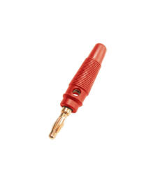 Somogyi Elektronic BD 5G/RD banándugó, piros, műanyag, keresztlyukas, csavarozható, aranyozott (BD 5G/RD) - scom