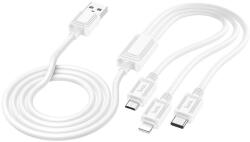 hoco. kábel 3 az 1-ben USB A - Lightning / Micro USB / Type-C 2A X76 1 m fehér