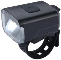 BBB Cycling Cycling kerékpáros első lámpa BLS-143 Stud 33, 130 lumen, 4 mód, micro USB tölthető 1000 mAh akku, gumis felfogatással