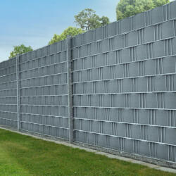 Juskys PVC védőöv a kerítéshez 4 db - világosszürke (25437)