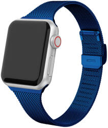 Apple Watch 4/5/6/7/8/9/SE/Ultra (42/44/45/49mm) TRPH milánói fém óraszíj sötétkék színű