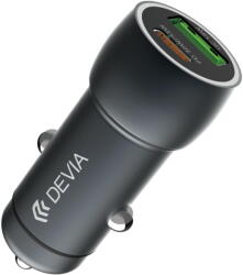DEVIA Incarcator Auto Extreme Speed Fast Charger PD30W + QC3.0, 18W, Gri (DVIAES18WG)