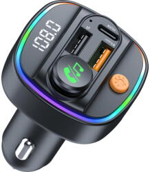 DEVIA Modulator FM Devia Modulator FM Smart Series Bluetooth PD 30W + Dual USB, MP3, Fast Charger, Negru (DVMFMFC30WN) - vexio