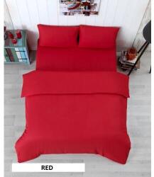 Mally Home Lenjerie Pat Dublu Yuny Mally Home, 100% Bumbac, Cearceaf De Pilota 180*200Cm / Cearceaf De Pat 220*240Cm / Set 2 Fete Perna 50*70Cm, Rosu (LENJ.DBLYUNIROSU) - vexio Lenjerie de pat