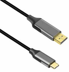 DeTech Кабел DeTech, USB C(м) Thumderbolt-3 към DP(м), 1.8m, 4K, черен (DF18397)