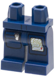 LEGO® Alkatrészek (Pick a Brick) Sötétkék Minifigura Láb - Topográfiai Térkép és Cipzáros Zseb Mintával 6023399 (6023399)
